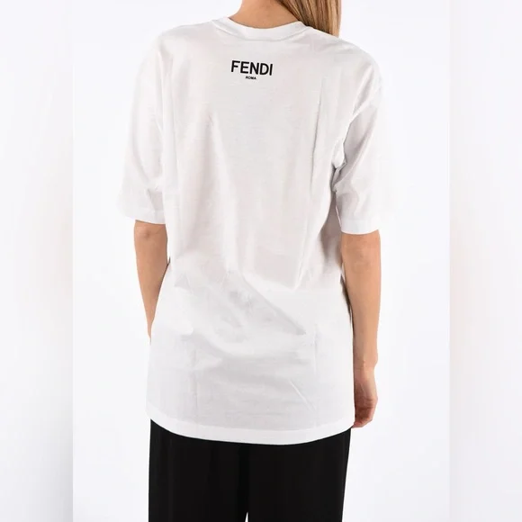 Fendi White Gloria T-Shirt, Unisex.